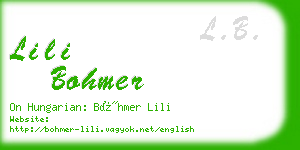 lili bohmer business card